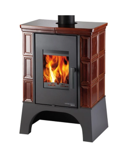 EBOLI AL II z wymiennikiem wodnym, kafle brązowe, podstawa czarna 