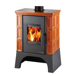 EBOLI AL II z wymiennikiem wodnym, kafle karmel, podstawa czarna