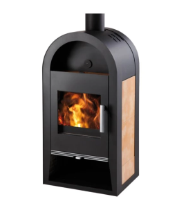 NIVALA z wymiennikiem ciepła, antracyt/płytki beżowe