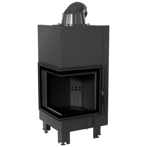 Kominek powietrzny MBN lewy BS 8 kW Ø 200 czarne wyłożenie