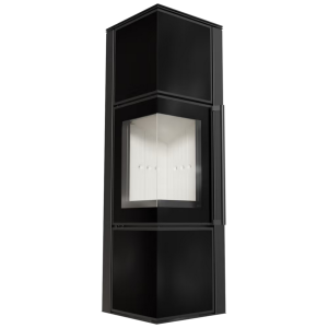 Piec stalowy KRATKI TORA 8 kW Ø 150 czarny panel szklany