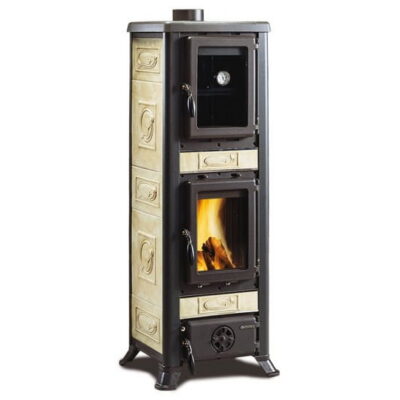 Fulvia Forno - Piec na drewno z piekarnikiem do gotowania - La Nordica-Extraflame - kafel kremowy